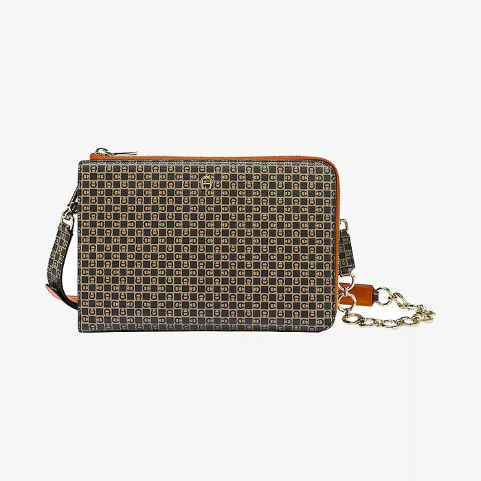 Aigner Fashion Cognac Brown Pouch — view 1