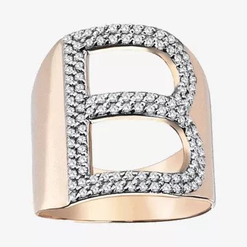 Kismet by Milka Monogram Ring — view 1