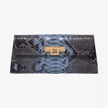 Lalage Beaumont Fonteyn Python Skin Clutch Bag — view 1